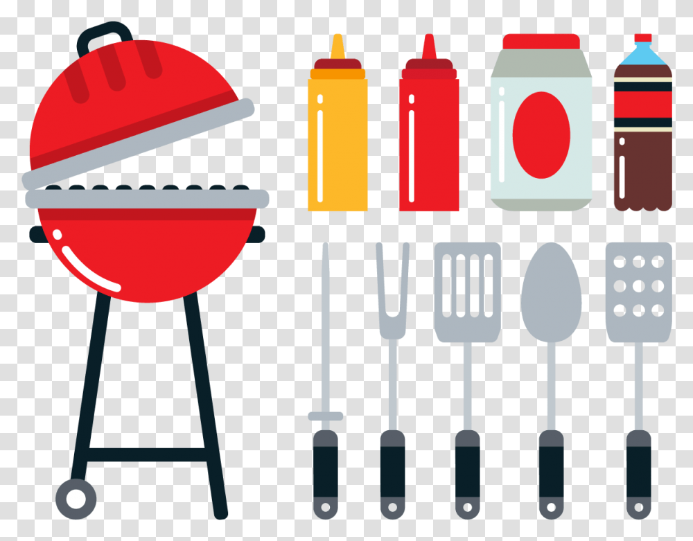 Barbecue Picnic Flat Design Icon Bbq Grill Icons Color, Cutlery, Candle, Beverage, Drink Transparent Png