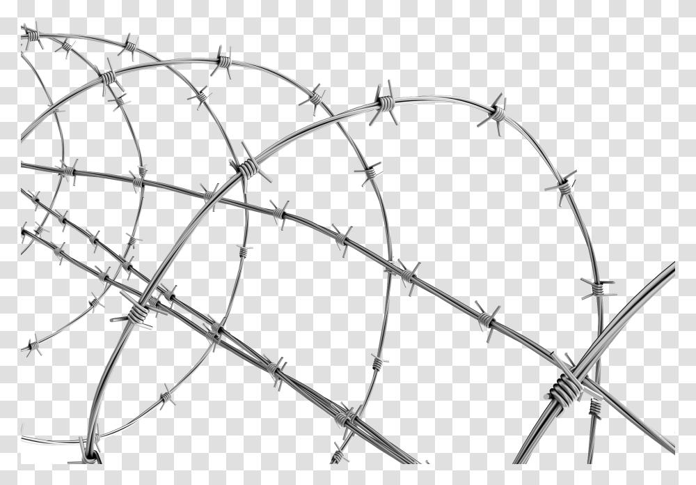 Barbed Wire Fence, Bow, Utility Pole Transparent Png