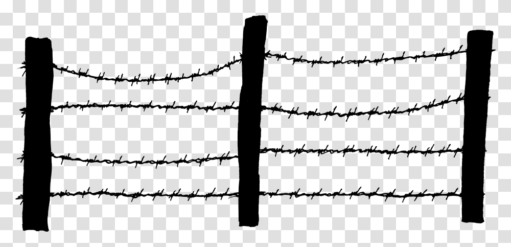 Barbed Wire Fence Chain Link Fencing, Utility Pole, Silhouette Transparent Png