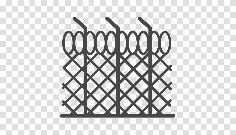 Barbed Wire Fence Jail Picket Protect Wall Icon, Rug, Gate Transparent Png