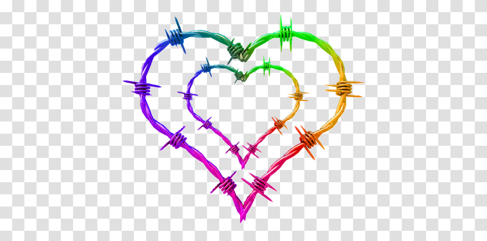 Barbed Wire Tumblr Barbed Wire Heart Clipart, Light, Knot, Parade, Neon Transparent Png