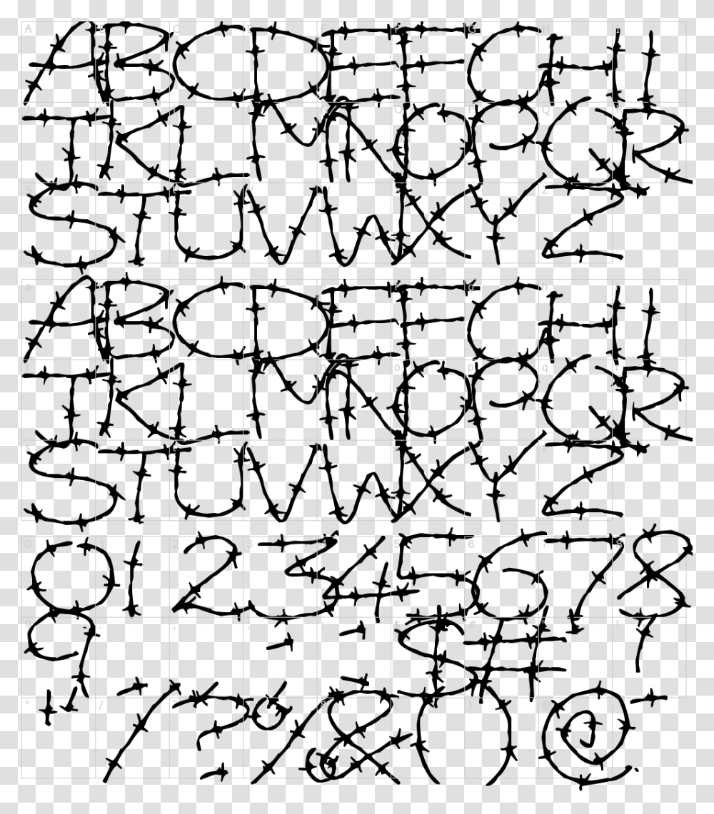 Barbed Wires Font Cursive Barb Wire Font, Number, Plot Transparent Png