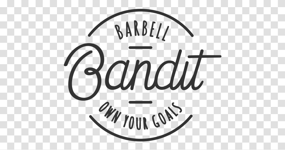Barbell Bandit Logo Barbell Handwriting Vintage Badge Calligraphy, Label, Word Transparent Png