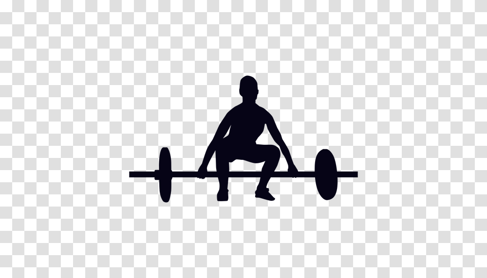 Barbell Lift Preparation Crossfit Silhouette, Person, Kneeling, Word Transparent Png