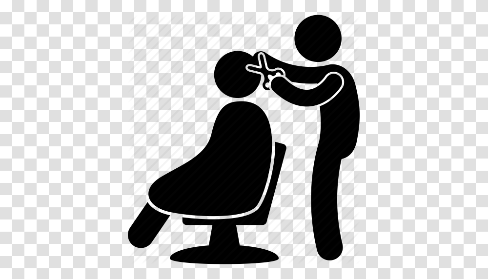 Barber Cutting Hair Hairdressing Hairstylist Man Salon Icon, Piano, Leisure Activities, Musical Instrument, Silhouette Transparent Png