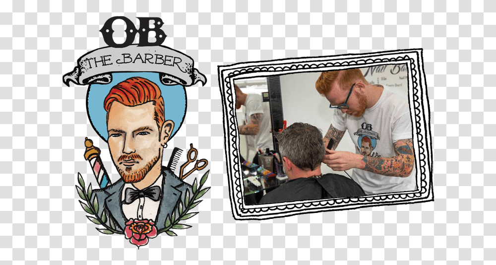 Barber Logo Caricature, Person, Human, Worker, Hairdresser Transparent Png