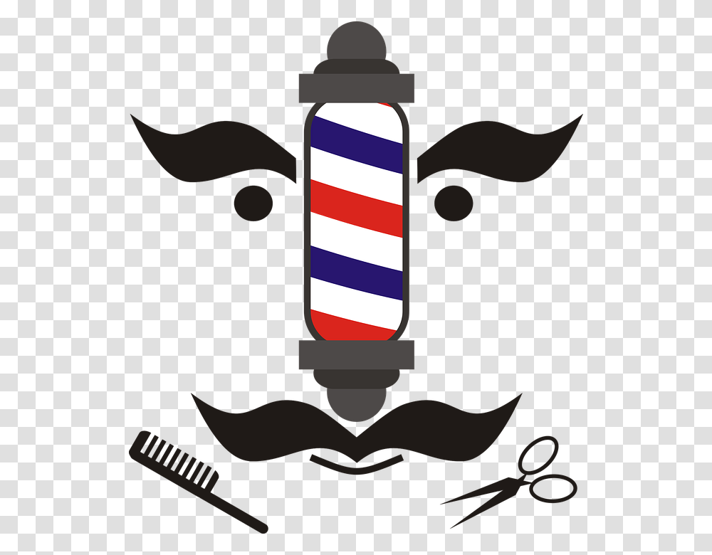 Barber Moustache Scissors Comb Barber Shop Berber, Marker Transparent Png
