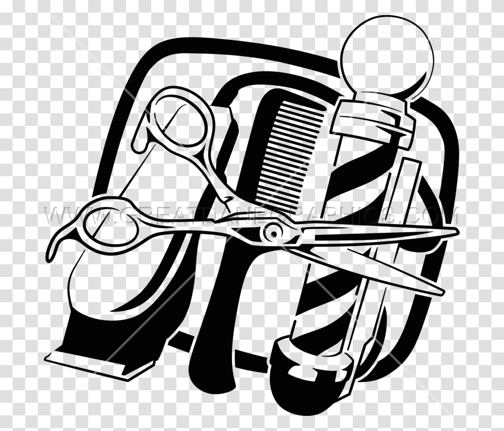 Barber Tools Production Ready Artwork For T Shirt Printing, Bicycle, Transportation, Musical Instrument Transparent Png
