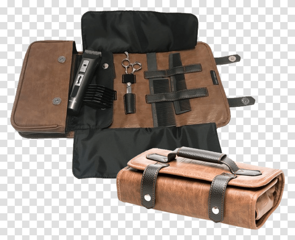 Barbers Tool Roll Brown Barber, Luggage, Briefcase, Bag, Suitcase Transparent Png