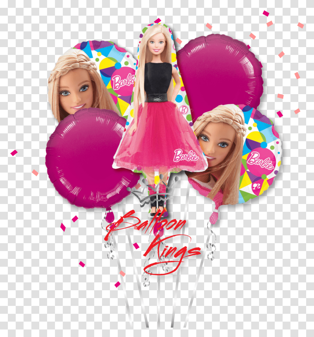 Barbie Balloons, Toy, Figurine, Doll, Paper Transparent Png