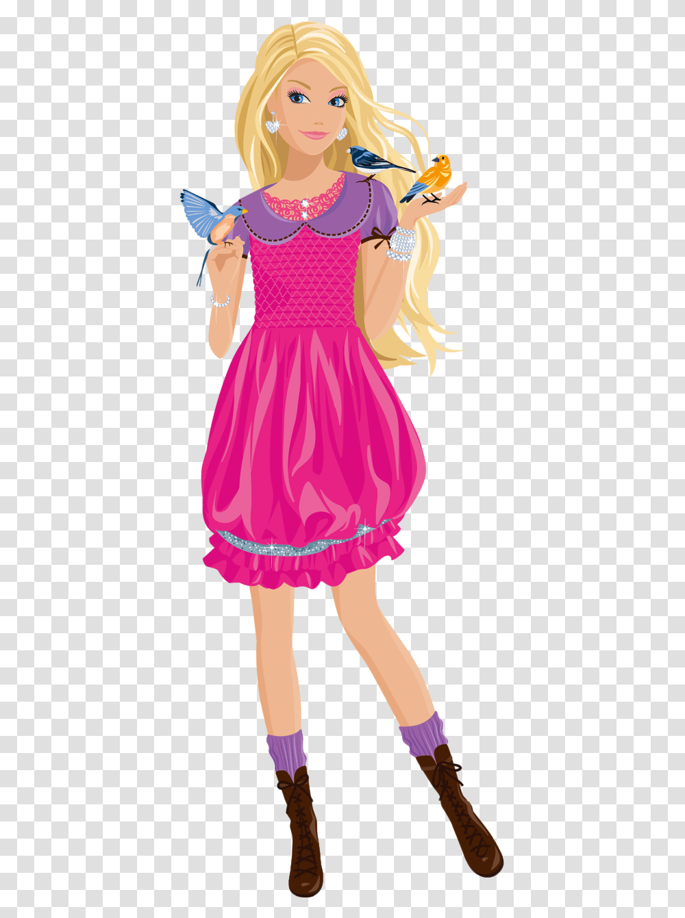 Barbie Clipart Free Svg Black And White Library Free Clipart Cartoon Barbie, Doll, Toy, Dress Transparent Png