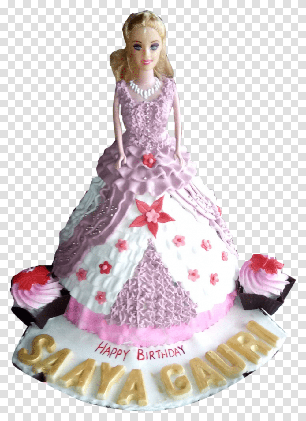 Barbie Doll Cake Pink Amp White Le Torta Cake Shop Aluva Happy Birthday Cake Barbie Doll, Dessert, Food, Figurine, Wedding Cake Transparent Png