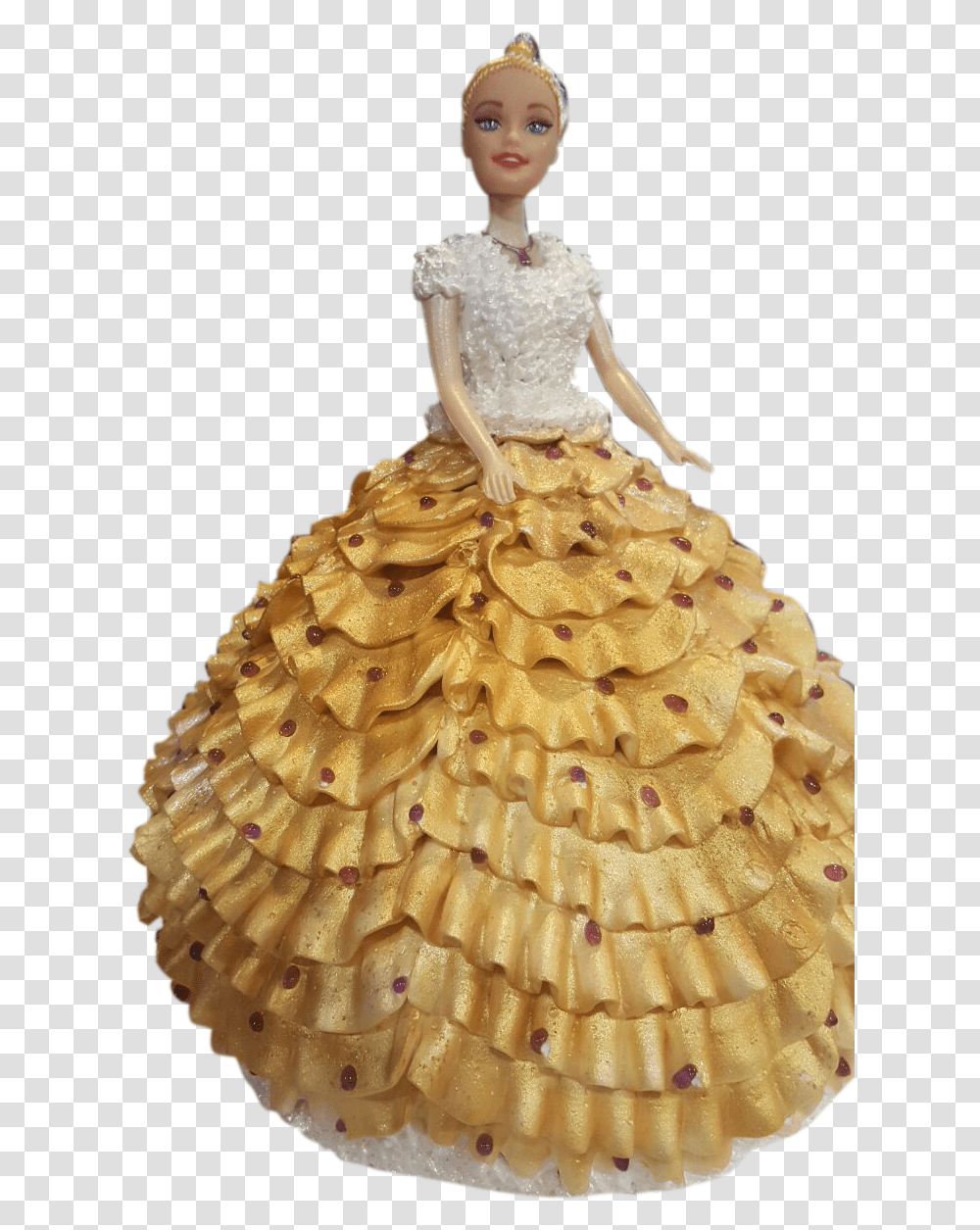 Barbie Doll Cake Wedding Cake With Rose Flowerswhite Barbie, Toy, Figurine, Person, Human Transparent Png