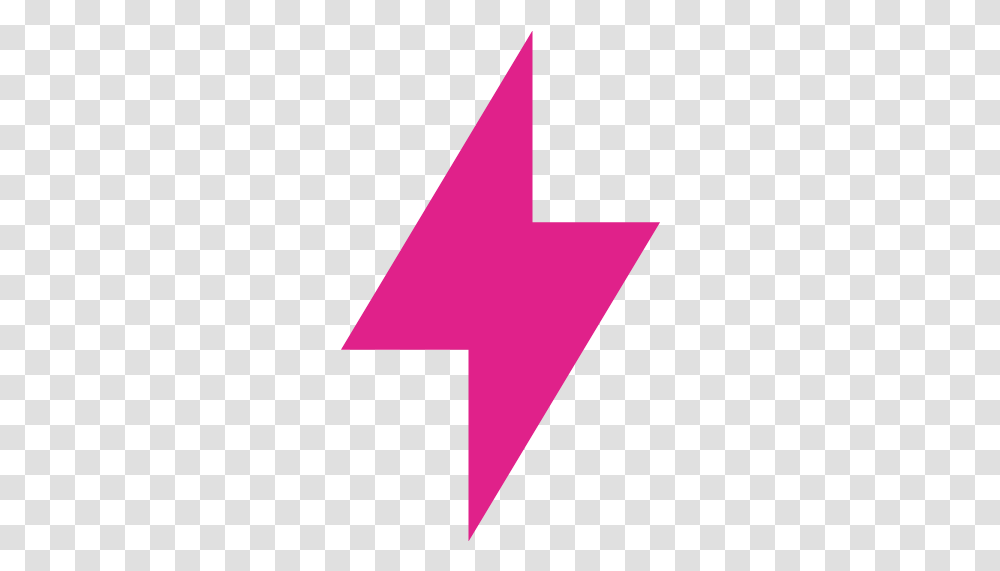 Barbie Pink Bolt Icon Free Barbie Pink Lightning Bolt Icons Navy Blue Lightening Bolt, Triangle, Text, Symbol, Star Symbol Transparent Png
