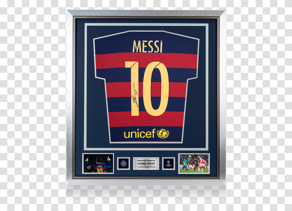 Barcelona Fc 2015 16 Kit Messi, Poster, Advertisement, Number Transparent Png
