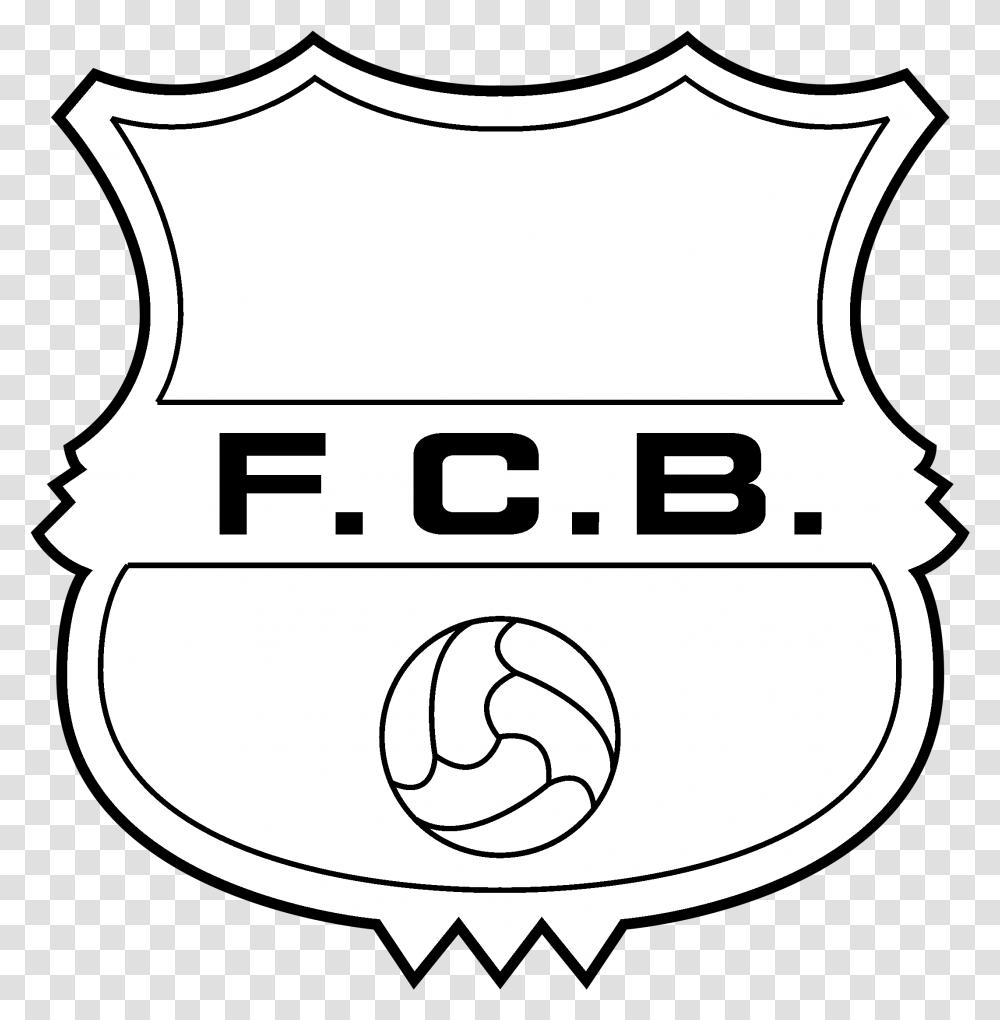 Barcelona Logo Black And White Fc Barcelona, Armor, Trademark, Stencil Transparent Png