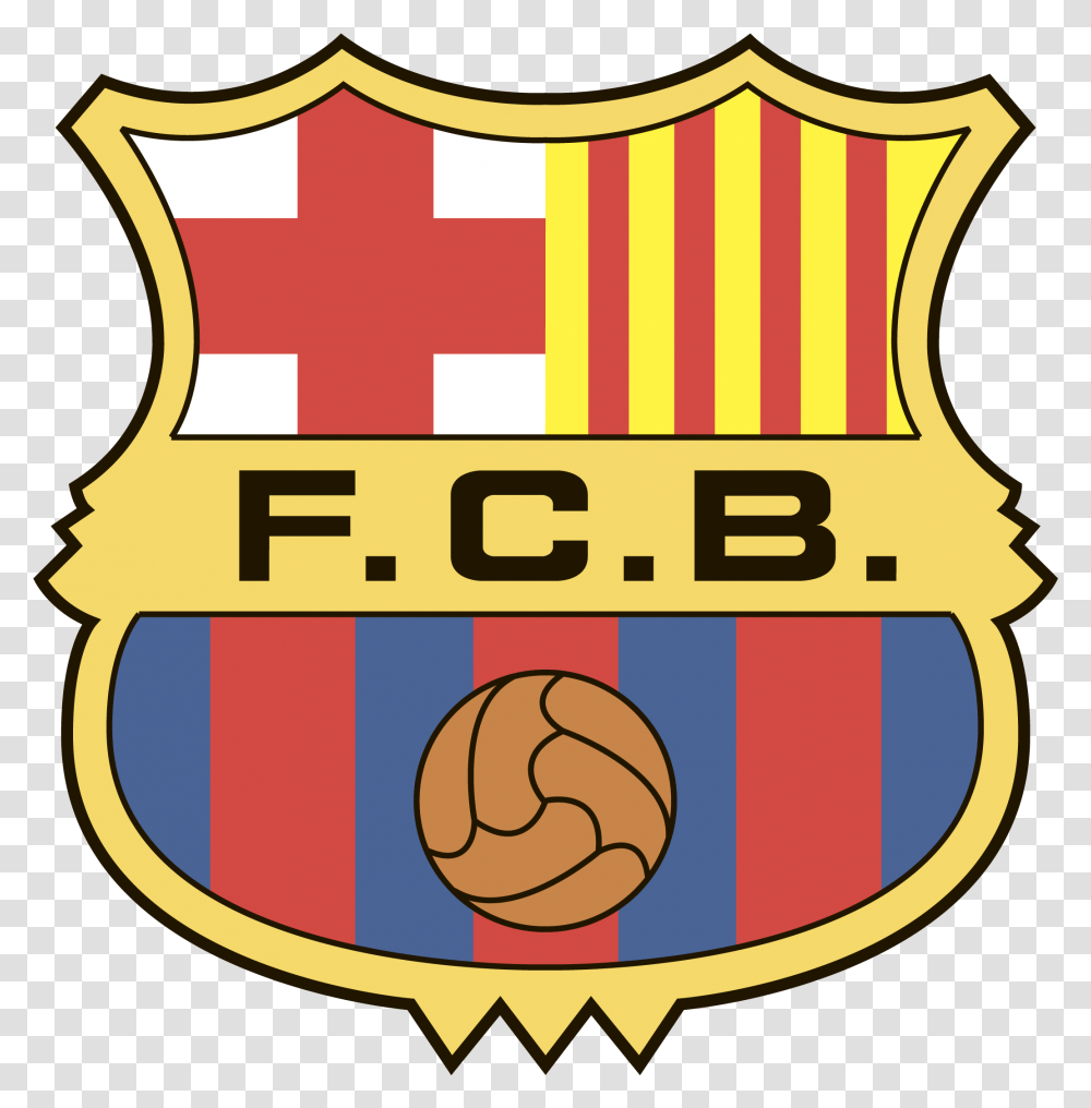 Barcelona Logo Fc Barcelona Old Logo, Symbol, Trademark, Badge, Armor Transparent Png