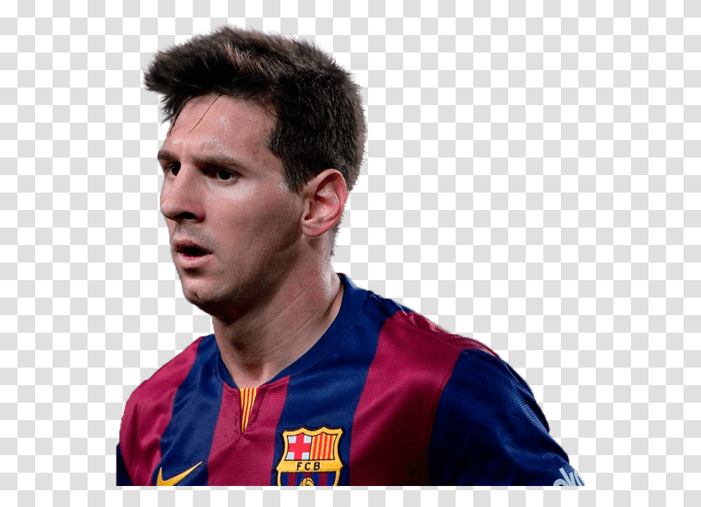 Barcelona Messi Messi Pic 2014 Face, Person, Human, Apparel Transparent Png