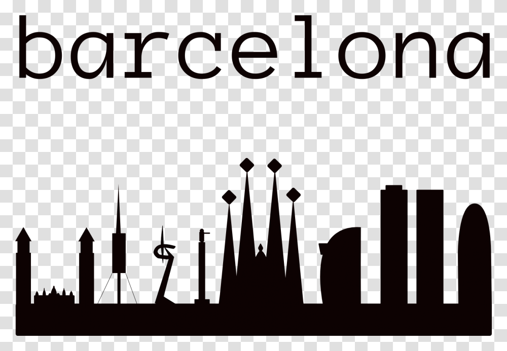 Barcelona Skyline Barcelona Barcelona Skyline, Stencil, Silhouette Transparent Png