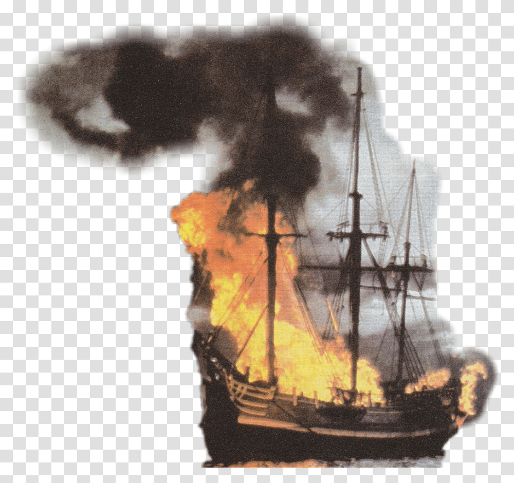 Barco Pirata Fuego Barcos En Fuego, Fire, Bonfire, Flame, Person Transparent Png