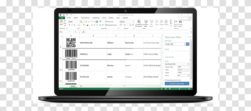 Barcode Add In For Microsoft Excel Google Analytics 360 Salesforce, Computer, Electronics, Laptop Transparent Png