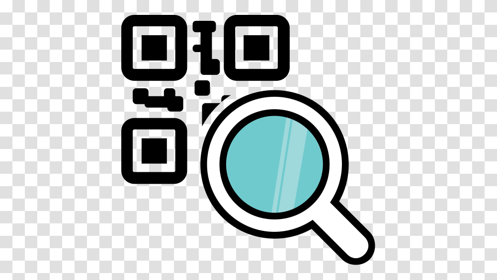 Barcode Code Magnifying Glass Qr Qr Code Icon, Tape Transparent Png