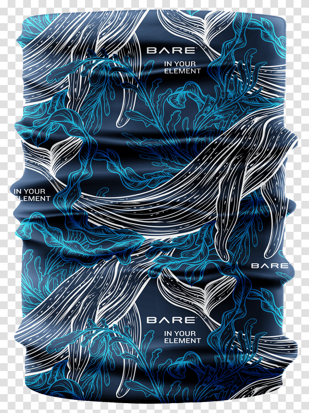 Bare Blue Whale Neck Gaiter Fish, Clothing, Graphics, Art, Sea Transparent Png