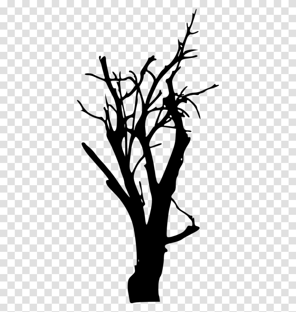 Bare Tree Silhouette, Plant, Tree Trunk, Stencil, Leaf Transparent Png