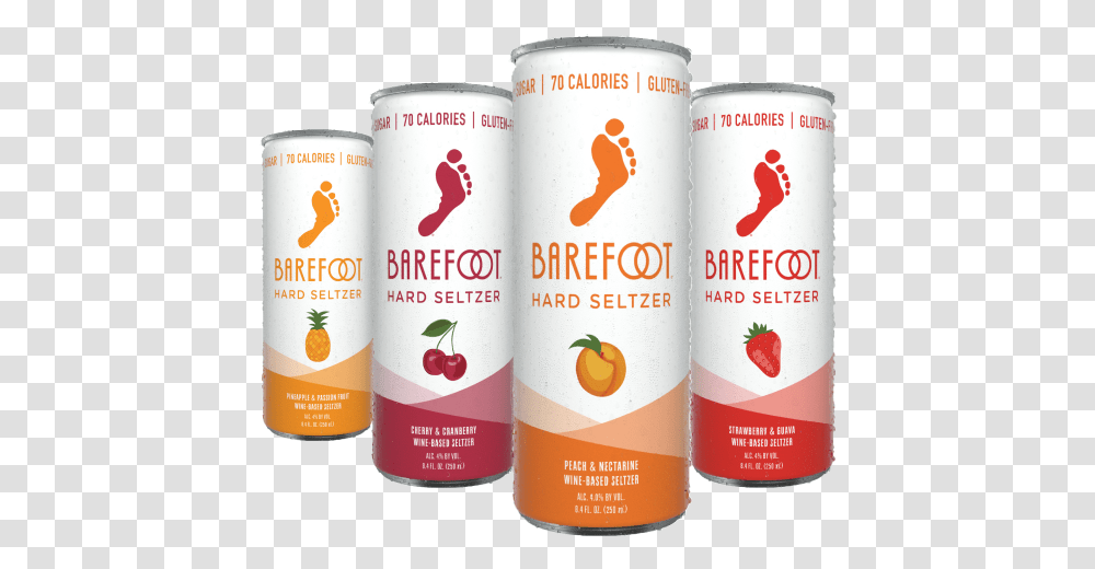 Barefoot Hard Seltzer Peach Amp Nectarine, Tin, Can, Beer, Alcohol Transparent Png