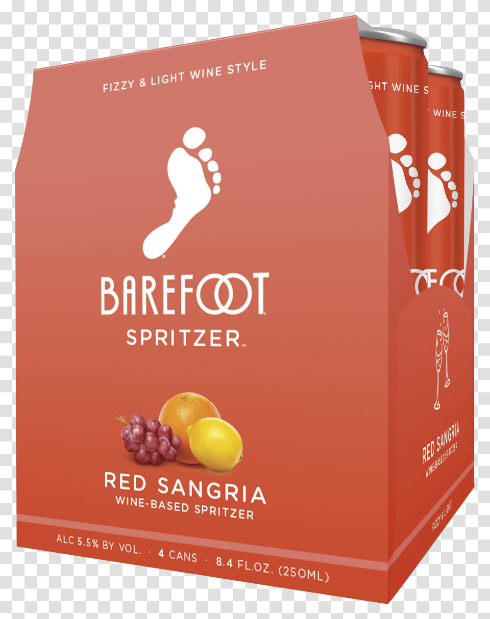 Barefoot Red Sangria 187ml 4pk Barefoot Rose Spritzer Price, Beverage, Drink, Food, Juice Transparent Png