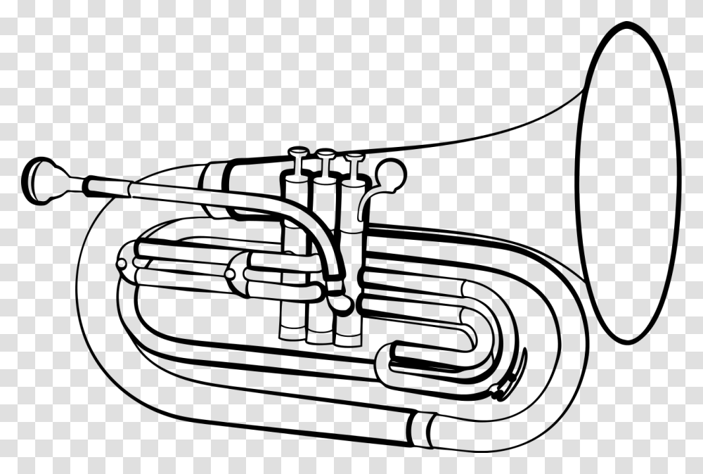 Baritone Horn Marching Euphonium Drawing Musical Instruments Marching Baritone Clipart, Gray, World Of Warcraft Transparent Png