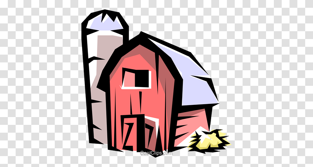 Barn And Silo Royalty Free Vector Clip Art Illustration, Building, Nature, Outdoors, Farm Transparent Png