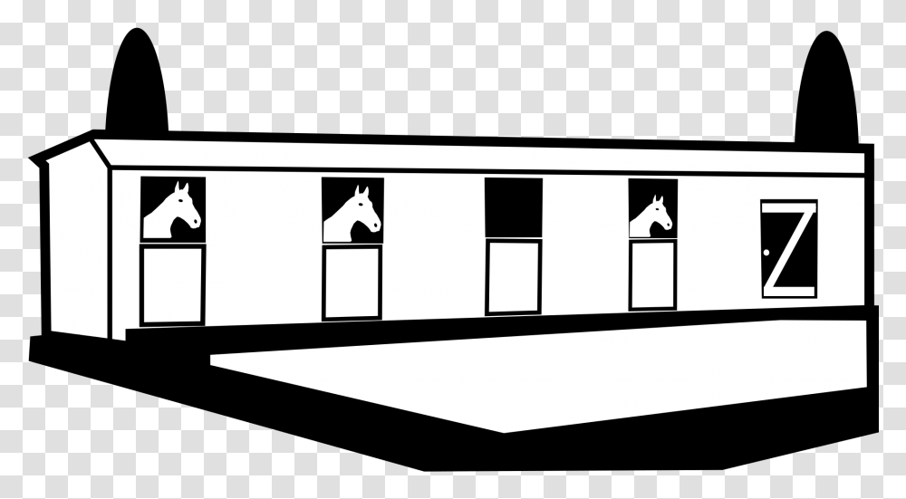 Barn Clipart Horse Stable Black And White Clipart, Cat, Animal, Vehicle Transparent Png