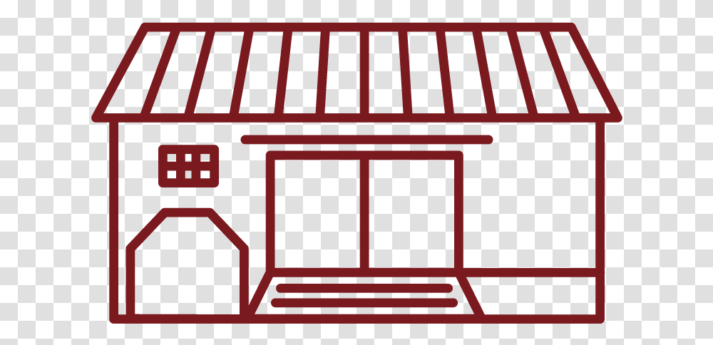 Barn Thick Red Table Made Of Bamboo, Scoreboard, Window, Fence, Plate Rack Transparent Png