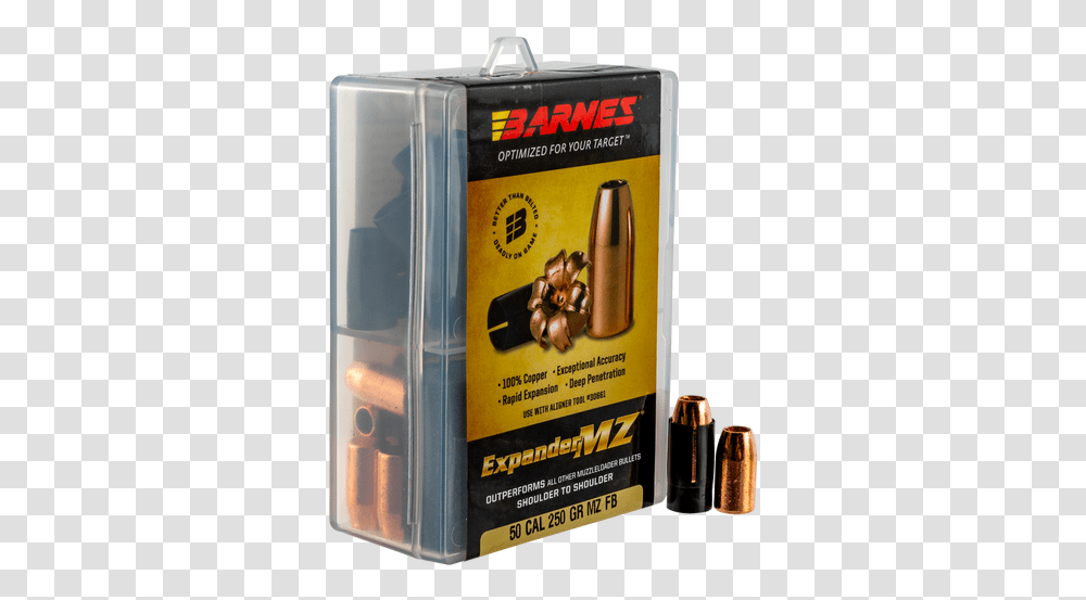 Barnes Bullets 30577 Expander Mz 50 Black Powder 250 Gr 24 Bullet, Weapon, Weaponry, Ammunition Transparent Png
