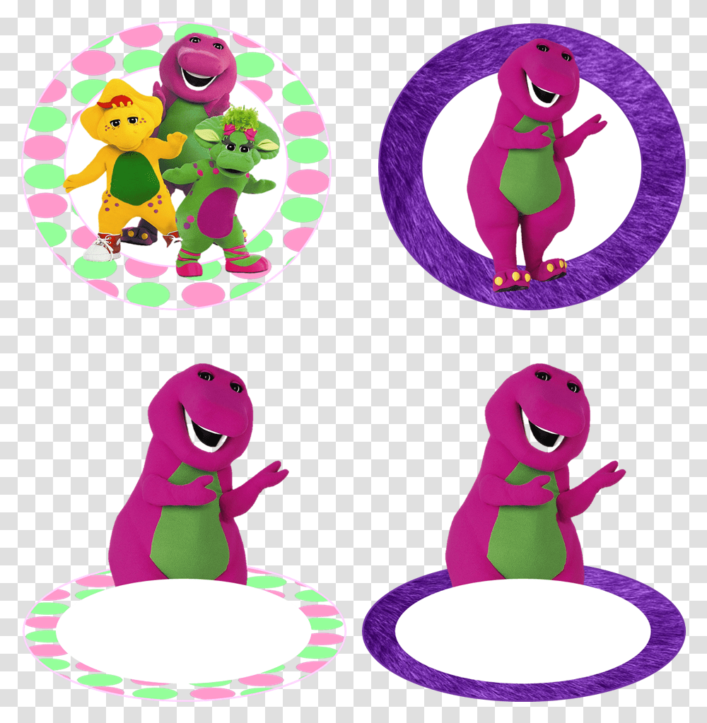 Barney Birthday Party Decorations Amp Name Tags Barney Name Tag, Animal, Mammal Transparent Png