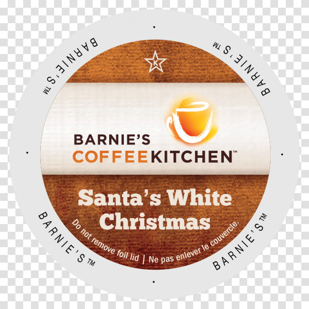 Barnie S Coffee Kitchen Santa's White Christmas, Label, Tape, Logo Transparent Png