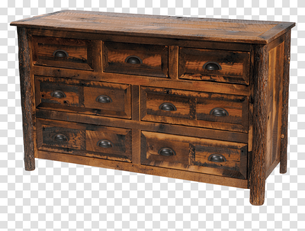 Barnwood Seven Drawer Dresser Chest Of Drawers, Furniture, Sideboard, Cabinet, Table Transparent Png
