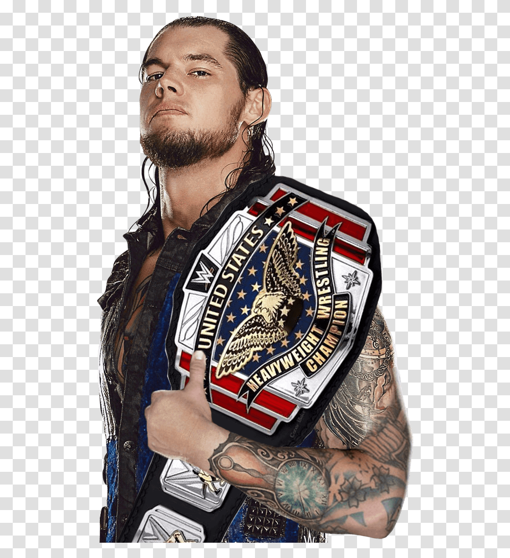 Baron Corbin Us Championship Fanmade Belt By Justaperfect10 Baron Corbin Us Championship, Person, Face, Tattoo Transparent Png