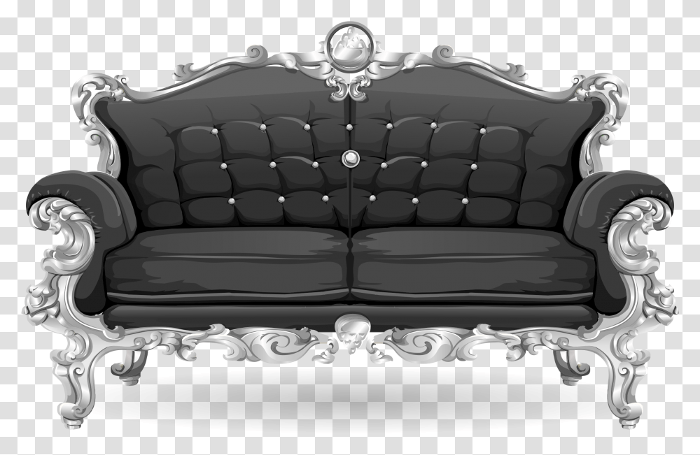 Baroque Sofa From Glitch Clip Arts, Couch, Furniture Transparent Png