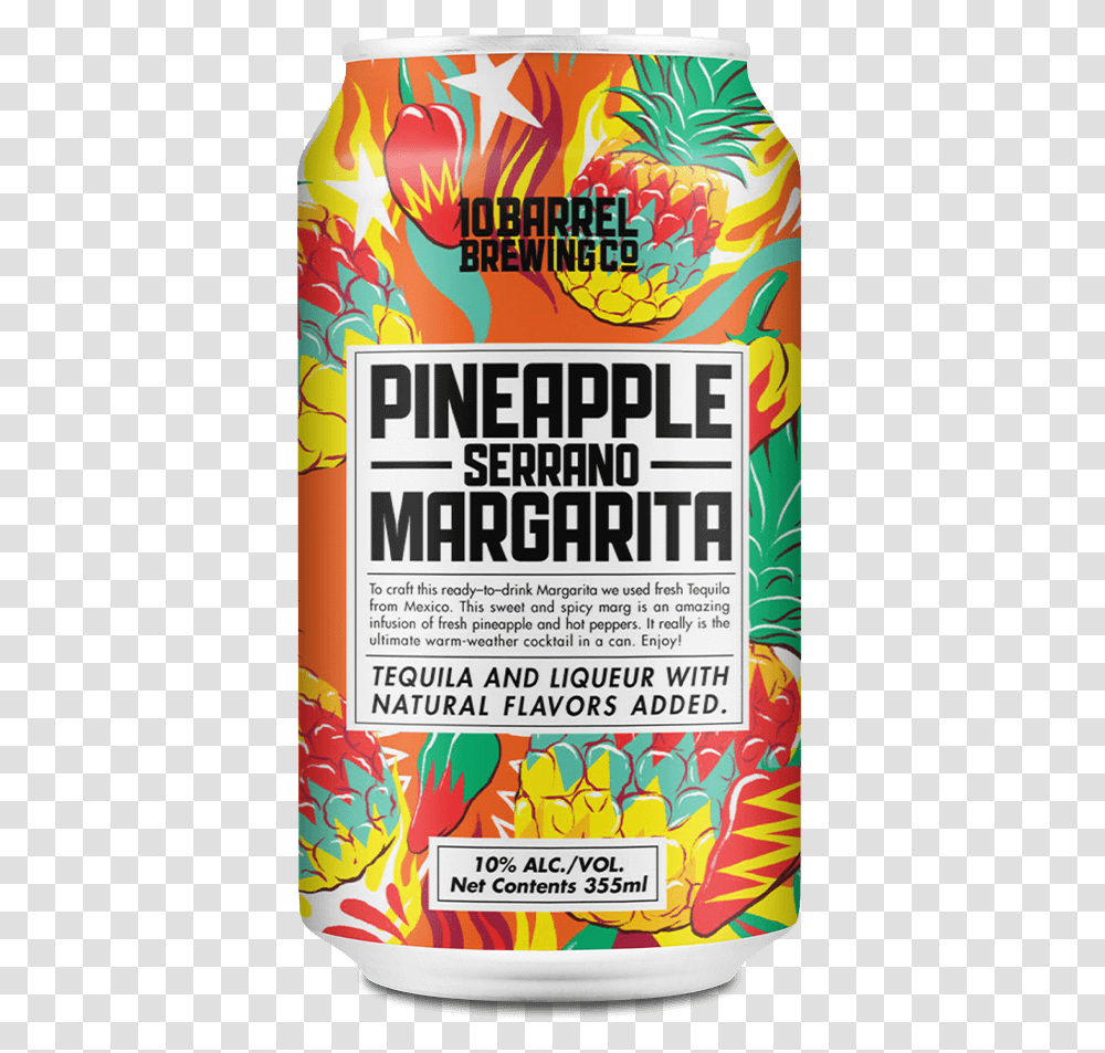 Barrel Pineapple Serrano Margarita, Plant, Label, Tin Transparent Png