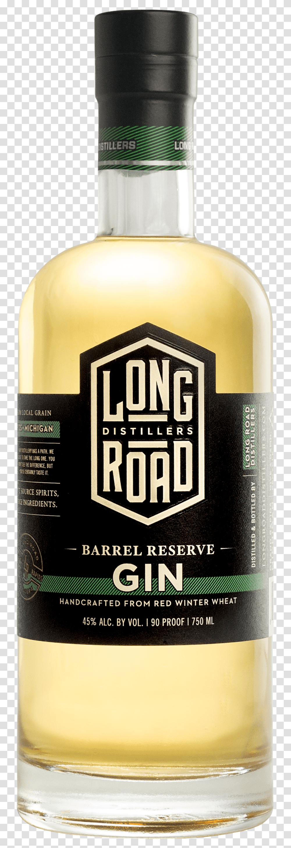 Barrel Reserve Gin Long Road Distillers Glass Bottle, Liquor, Alcohol, Beverage, Drink Transparent Png