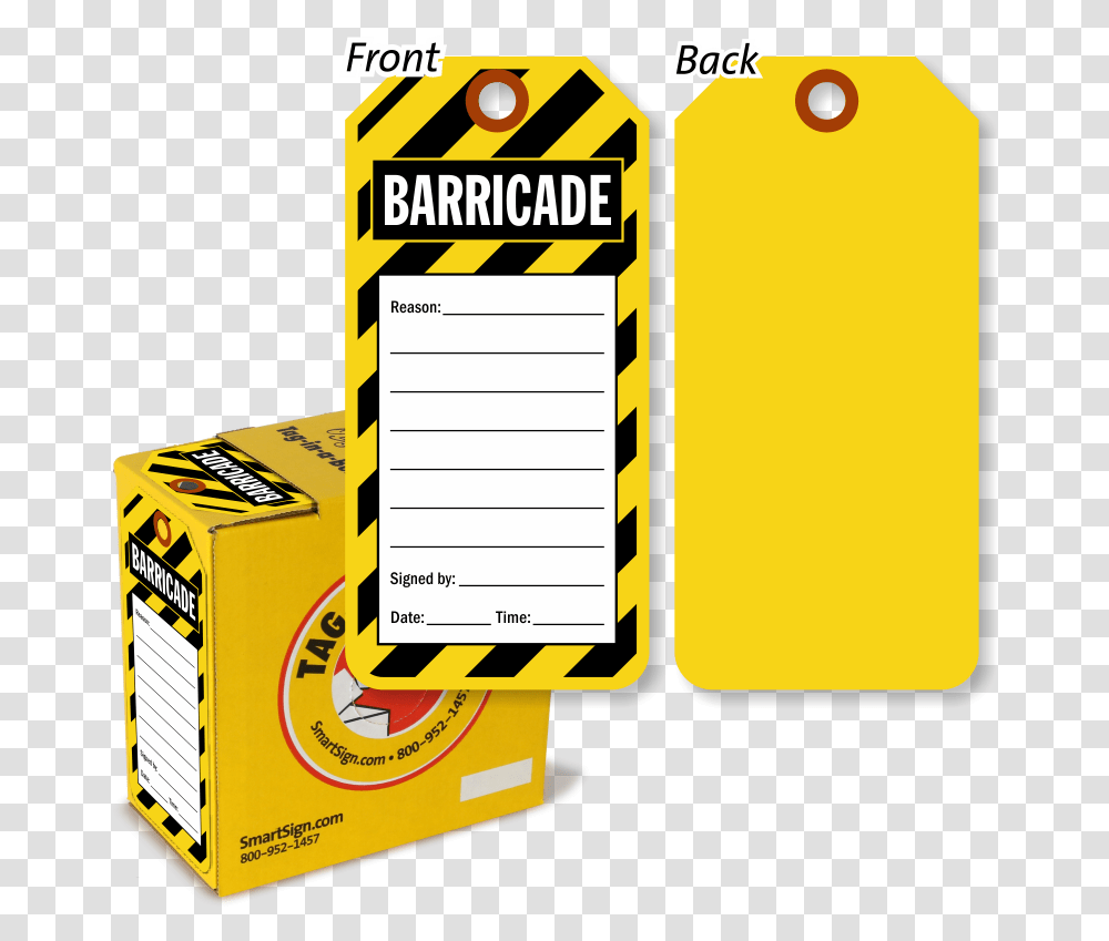 Barricade Tag In A Box Equip Isolation Tags Min Ord 100 Yellow Laminated, Label, Electronics, Peeps Transparent Png