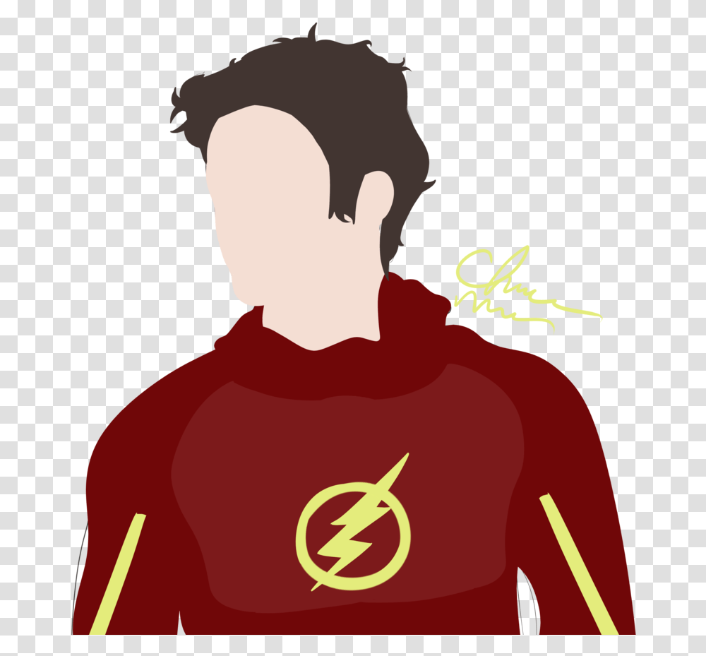 Barry Allen Colored By Christianmccabeart Illustration, Person, Sleeve Transparent Png