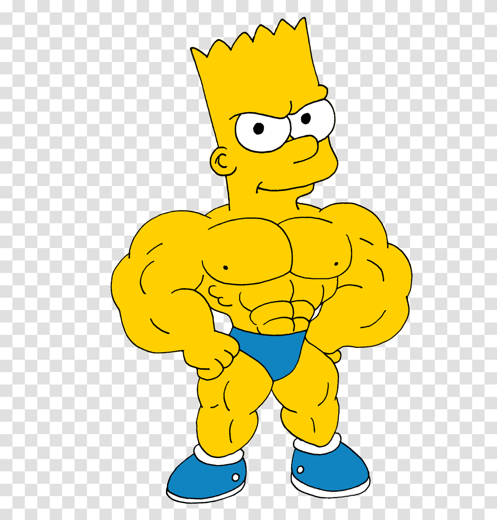 Bart By Musclebrett On Bart Simpson Bodybuilding, Hand, Plant, Crowd Transparent Png