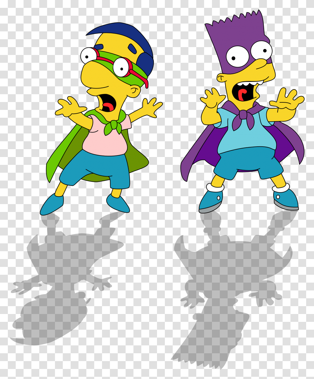 Bart Simpson And Milhouse, Person, Human, Silhouette, Leisure Activities Transparent Png