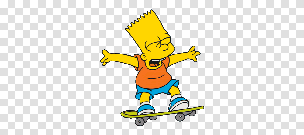 Bart Simpson Bart Simpson Riding Skateboard, Person, Human, Fireman, Graphics Transparent Png