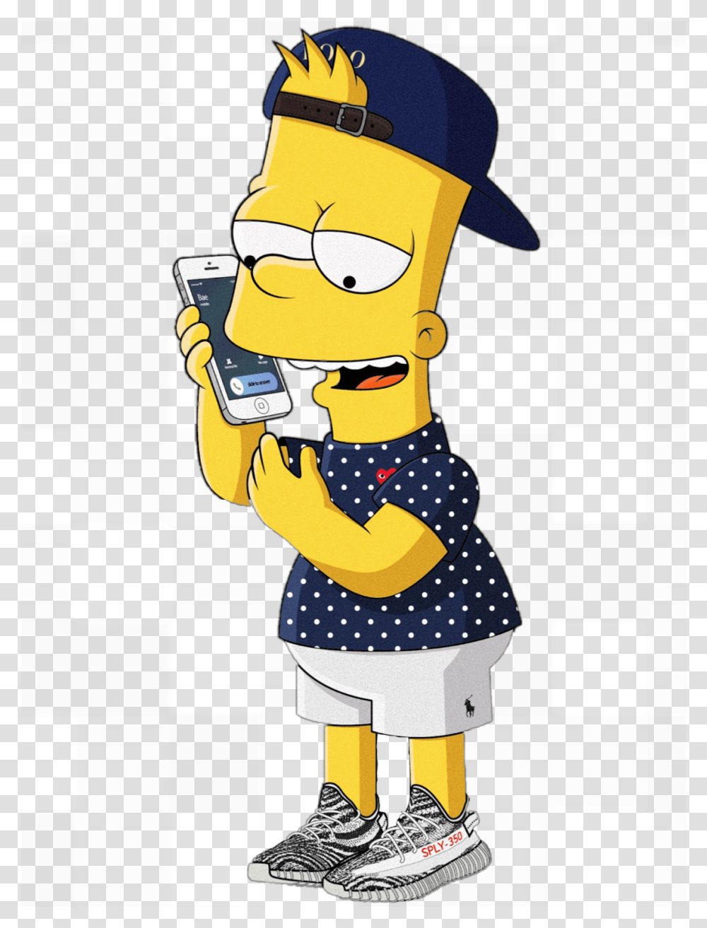 Bart Simpson Iphone Yeezy Simpsons Rich Supreme Money, Person, Human, Apparel Transparent Png