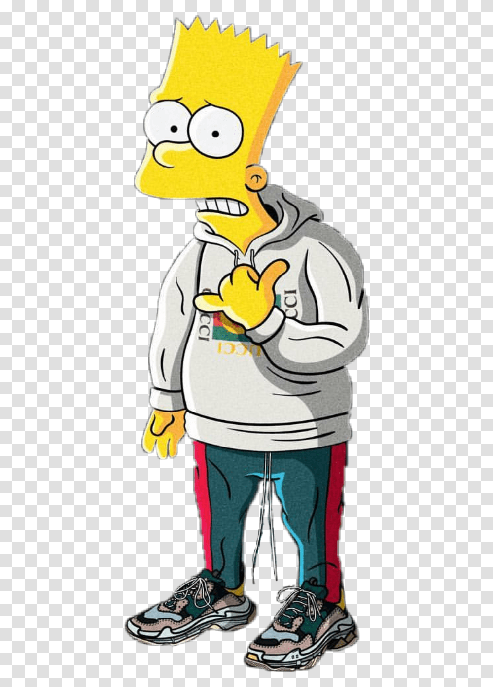 Bart Simpson Supreme Nike, Person, Hand, Label Transparent Png