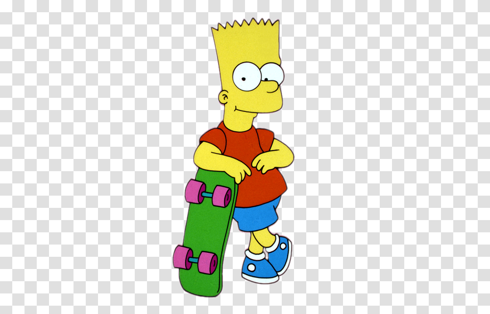 Bart Simpson With Skateboard, Label, Sleeve Transparent Png